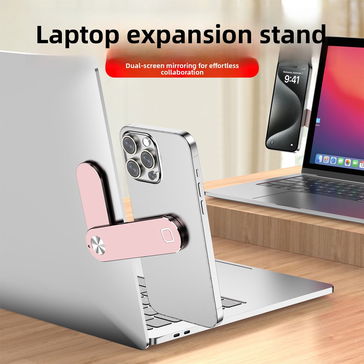 Portable laptop-phone extension stand