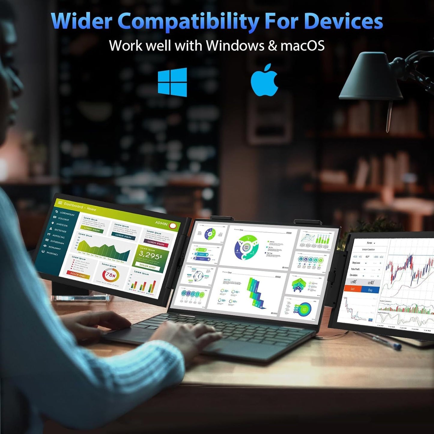 14-inch Dual Screen Portable LCD Monitor